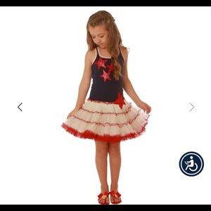 OOH! LA LA! COUTURE LITTLE GIRLS BLUE RED SEQUIN STAR APPLIQUE
